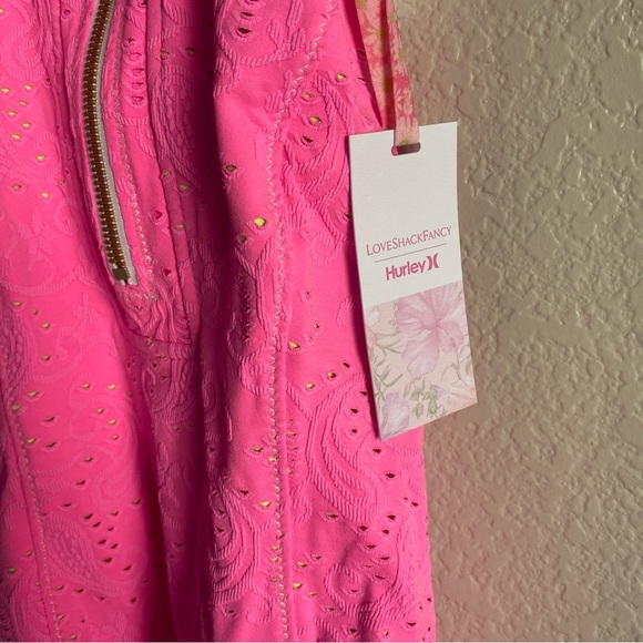 LOVESHACKFANCY X HURLEY - EYELET PAISLEY MODERATE ONE PIECE Cotton Candy - Picture 11 of 16